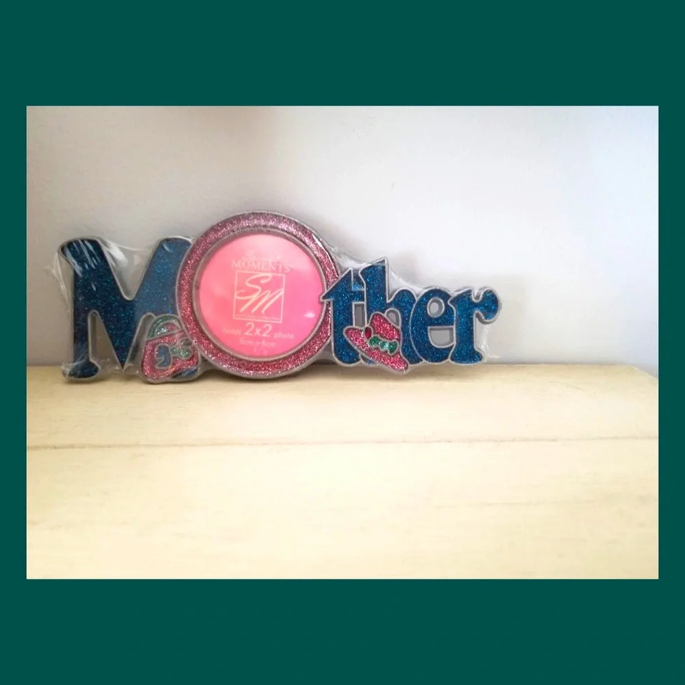 Vintage MOTHER Glittery Sparkly Metallic Photo Frame NIP